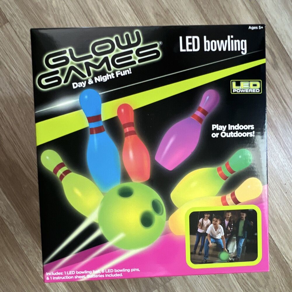 Glow Games LED Bowling Set for Indoor/Outdoor Play, Ages 5+, 4-16 Years